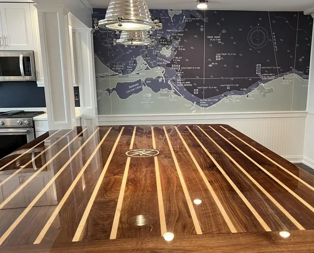nautical map wallpaper installation
